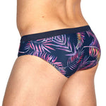 Gradient Leaf Print Men's Swimsuit Briefs