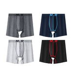 4 Pack Men's Comfortable Cotton Anti-Chafing High Elasticity Sports Boxer Briefs