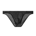 3 Pack Men's Sheer Mesh Solid Color Minimalist Breathable Briefs