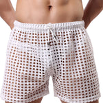 2 Pack Men's Mesh See-Through Shorts with Drawstring Waist