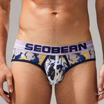 2 Pack Men's Stylish Prints Skin-Friendly & Stretch Fit Briefs