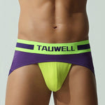 2 Pack Men's Cotton Jockstrap with Colorblock Design Athletic Support Fit