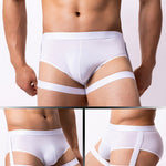 Men’s Sexy Solid Color Suspender Briefs
