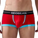 2 Pack Men's Stretch Cotton Breathable Colourway Contrast Trunks