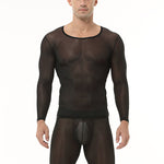 Men's Ultra-Thin Ice Silk Sheer Sensual Seamless Activewear Tops & Tights