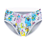 2 Pack Men's Playful Cartoon No-Tag Comfortable and Breathable Briefs
