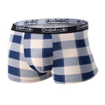 4 Pack Men's Trendy Plaid Design Daily Stretch Soft Trunks