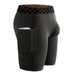 2 Pack Men’s Compression Boxer Shorts with Side Pocket