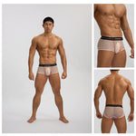 2 Pack Men’s Sexy Low-rise Transparent Mesh Trunks