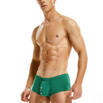Men’s Relaxed Plaid Trunks with Button Fly