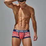2 Pack Men's Statue of Liberty Print Comfortable and Breathable Trunks