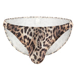 4 Pack Men's U-Convex Leopard Print Nylon Bikini