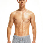 2 Pack Men’s Classic Striped Trunks with Button Fly