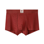 4 Pack Men's Soft Jacquard Cotton Lucky Red Breathable Trunks
