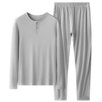 60S Modal Men's Solid Color Pajama Set | Comfortable Casual Wear for All Seasons