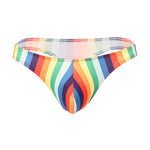 4 Pack Men's U-Pouch Playful Prints Moisture-Wicking Low-Rise Thongs