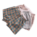 2 Pack Men's Cotton Plaid Boxers with Side Opening and Relaxed Elastic Waistband