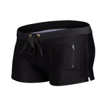 Men's Zippered Pocket Design Moisture-Wicking Swim Shorts & Trunks