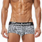 2 Pack Men's Cotton Lace Print Trunks