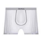 3 Pack Men's Ice Silk Full-Coverage Antibacterial Mid-Rise Boxer Briefs