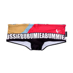 Men's Quick-Dry Low-Rise Alphabet Print Swim Briefs