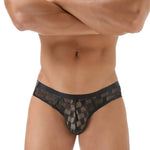 2 Pack Men's Sheer Mesh U-Pouch Ultra-Thin Low-Rise & Sexy Breathable Comfort Bikini