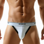 2 Pack Men's Low-Rise Solid Color Bikini with Large Pouch
