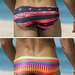 Mens Swimwear Printed Summer Swim Briefs