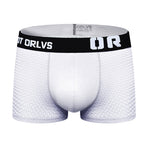 2 Pack Men's Sexy Transparent Seamless Mesh Solid Color Breathable Trunks & Bikini