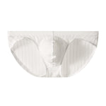 4 Pack Men’s Ice Silk Striped Briefs with Contoured Fit, Breathable Stretch Underwear