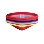 Men's 4-Way Stretch Perfect Fit Colorful Striped Swim Briefs