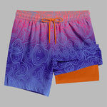 Men's Gradient Quick-Dry Double-Layer Lightweight Board Shorts