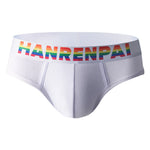 4 Pack Men's Rainbow Letter Belt Briefs