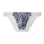 3 Pack Men's Leopard Print Sexy Low-Rise U-Pouch Design Breathable Comfort Bikini