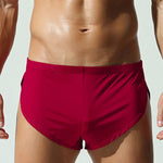 2 Pack Men's Solid Color Second-Skin Soft-Touch Quick-Dry Boxer Shorts