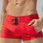 Men's Solid Color Breathable Stretch Swim Trunks