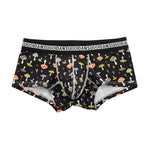 3 Pack Men's Floral Print U-Pouch Slim-Fit Breathable Cotton Trunks