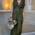 Raisa | Kimono Draped Braids Cover Up Slit Maxi Dress