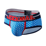 2 Pack Men's Sexy Star Print Low-Rise Breathable Comfort Trendy Briefs & Jockstrap