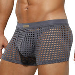 2 Pack Men's Hollow Mesh Sexy Trendy Moisture-Wicking Trunks