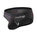 2 Pack Men's Ice Silk Mesh Support Pouch Low-Rise Form-Fitting Solid Color Bikini