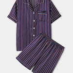 Men's Striped Satin Cool Pajamas Set