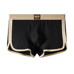 4 Pack Men's Solid Textured Minimalist Mid-Rise Breathable Boxer Briefs