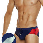 Men's Seamless Comfort Color-Blocked Quick-Dry Swim Briefs