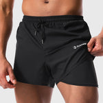 Men's Quick Dry Double Layer Mesh Breathable UPF Drawstring Swimming Boxers