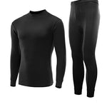 Men's Pure Cotton Mid-Neck Thin Base-Layer Seamless Comfort Thermal Sets