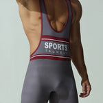 Men's Soft-Touch Solid Color Movement-Friendly Zero-Irritation Wrestling Singlet Bodysuit