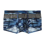2 Pack Men's Camouflage Color Block Sheer Mesh Stretchy Trunks