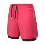 Men's Solid Color Anti-Exposure Liner & Breathable Running Activewear Shorts