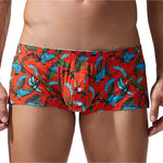 2 Pack Men's Banana Print Cotton Lounge Shorts with Button Fly